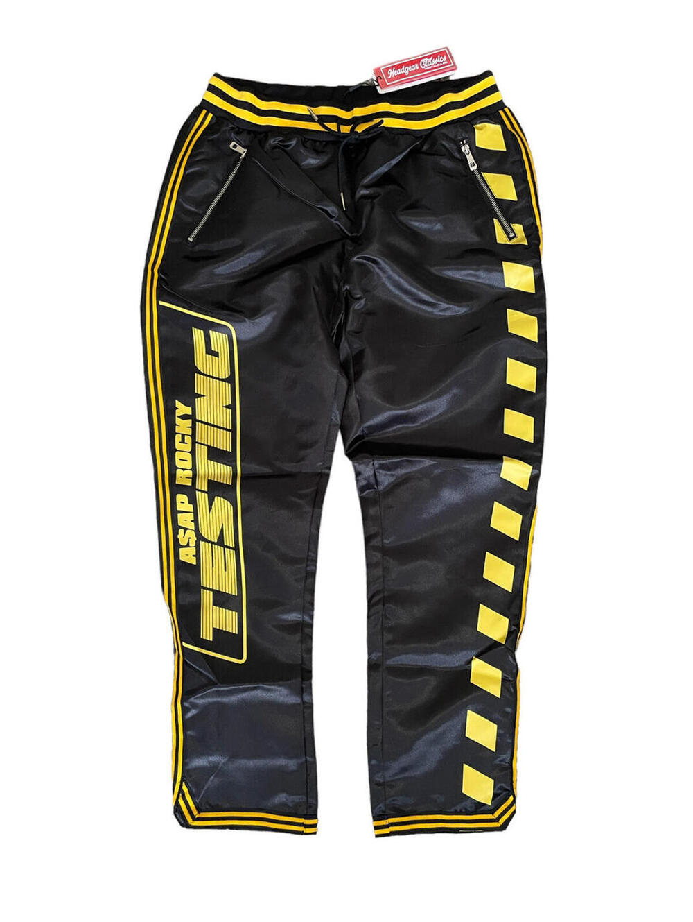 ASAP Rocky Testing Music Satin Black Headgear Classics Pants Mens Size 2XL New